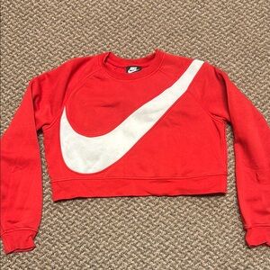 Nike Red Cropped Sweatshirt